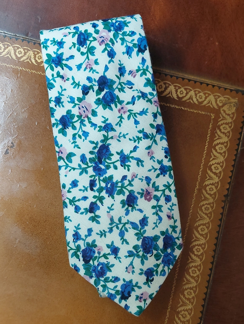 Cotton Floral Skinny Tie